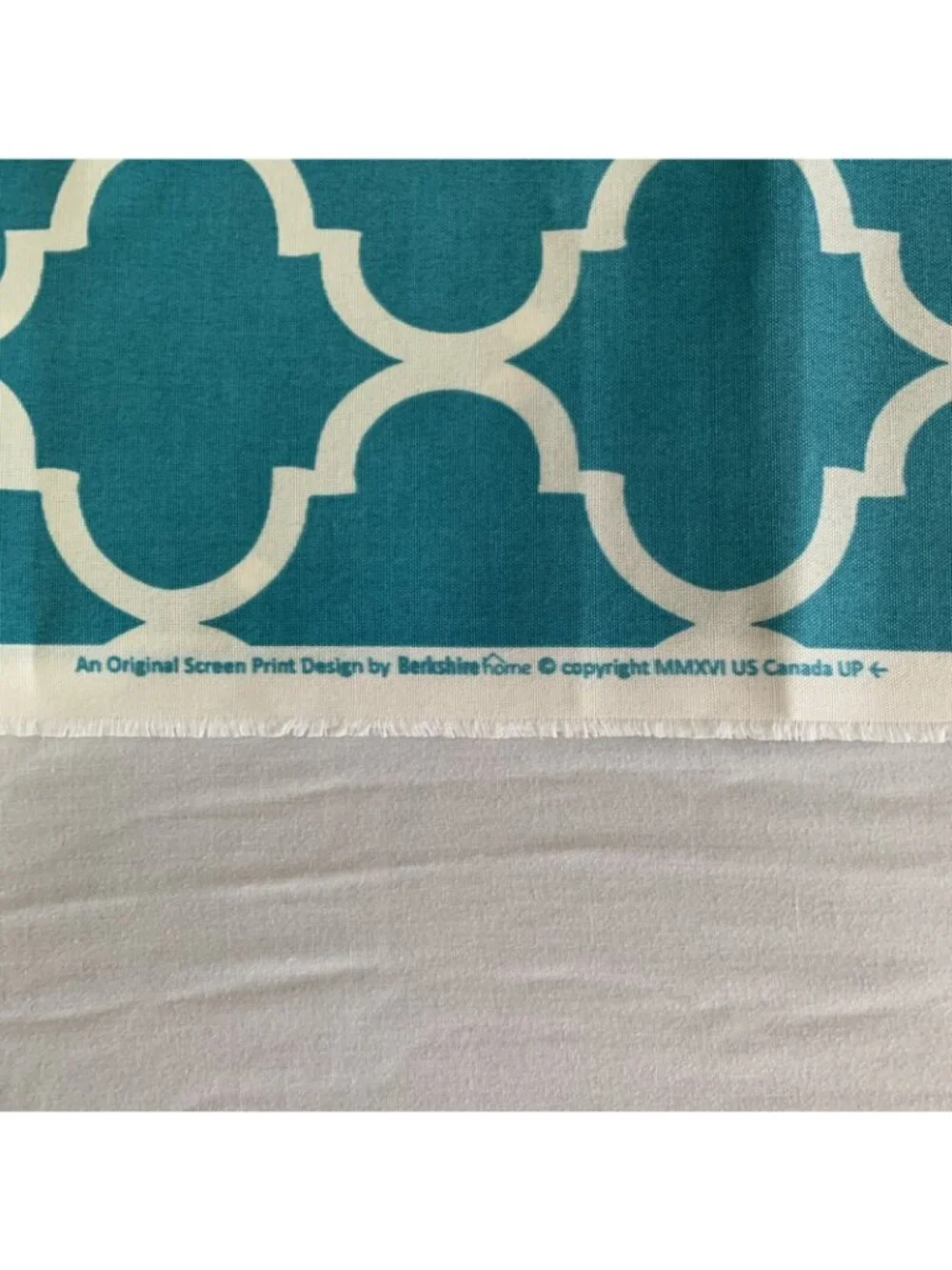 Berkshire Home Vintage Original Blue Aqua Screen Print Fabric 54”x68” 1.8 Yards